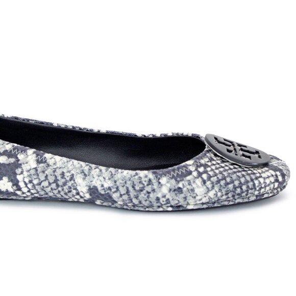 Tory Burch Pink 'Minnie' Travel Snake Print Leather Reva Ballet Flats: Size 10.5 - Picture 11 of 11